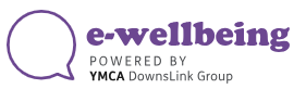 e-wellbeing logo, powered by the YMCA Downslink Group